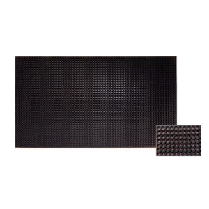 Caillebotis caoutchouc noir pour passage chariots handicapés, dimensions 91 x 152 cm, épaisseur 22 mm, alvéoles de 19 mm - BTB - 447140