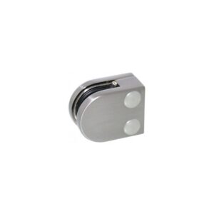 Pinces à verre pour garde-corps - modèle 00 - demi-ronde 40x50 mm - support plat - inox 304 brossé - Design Production - 165314