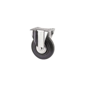 Roulette fixe sur platine charges moyennes 3478 charge 100kg roue caoutchouc diamètre 125 mm avec roulement rouleaux - Tente - 335442