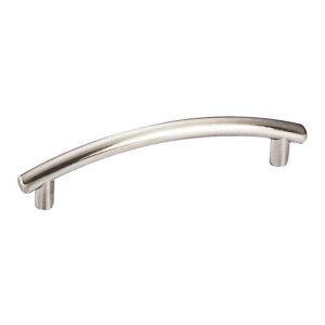 Poignée barre courbe entraxe 96 mm zamak nickelé mat aspect inox - - 573406