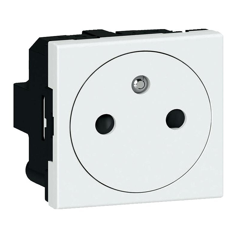 Prise programme Mosaic 2P+T droite 2 modules blanc - Legrand - 357708