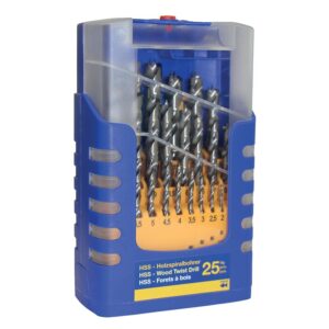 Coffret de 25 forets à bois, hss queue cylindrique de diamètre 1 à 13 mm - FISCH FAMMAB - 562045