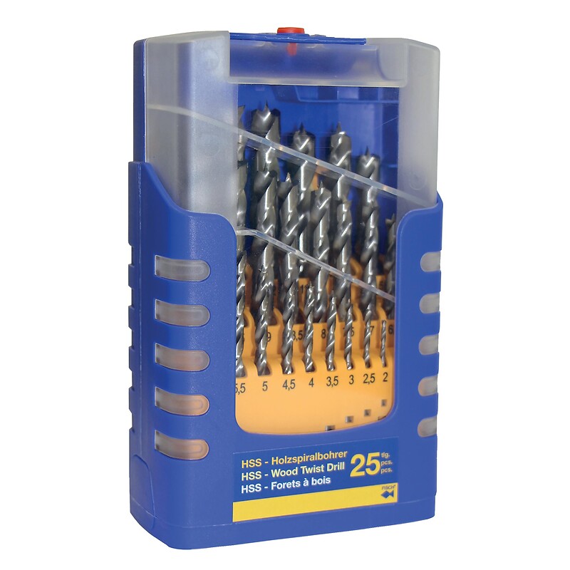 Coffret de 25 forets à bois, hss queue cylindrique de diamètre 1 à 13 mm - FISCH FAMMAB - 562045