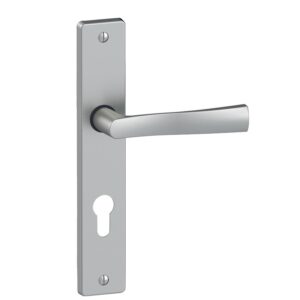 Béquille double zamak sur plaque ligne Flex entraxe 195 mm fintion chromé satin clé I - VACHETTE ASSA ABLOY - 259618