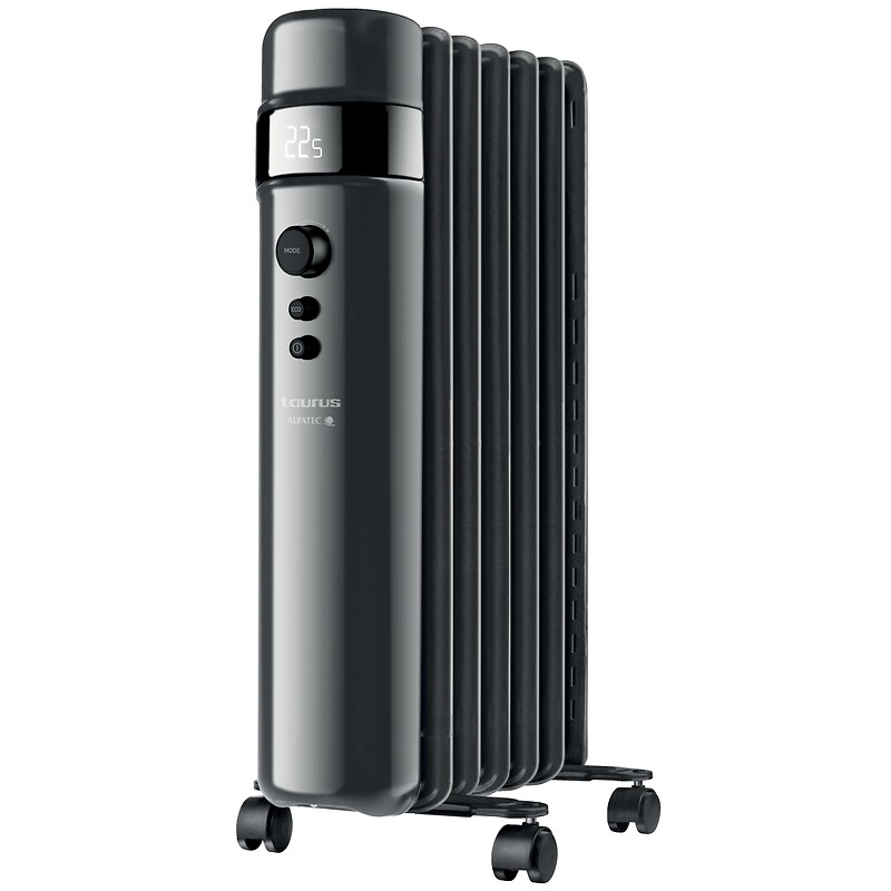 Radiateur à bain d'huile noir à écran numérique Agadir - 2000W / 9 éléments - TAURUS ALPATEC - 647459 – Image 2