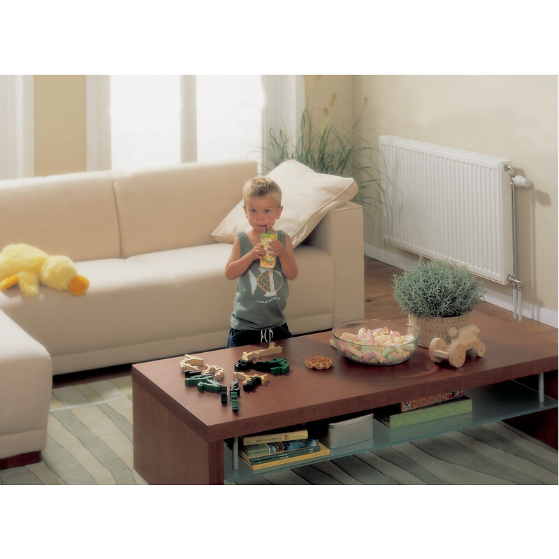 Radiateur eau chaude acier horizontal habillé Compact All In RAL 9016 type 22 H400xL400 498W - STELRAD - 108509 – Image 3