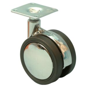Roulette de meuble Jemedesign noir/chrome pivotante diamètre 60 mm platine 40x50 mm - GUITEL HERVIEU - 576668
