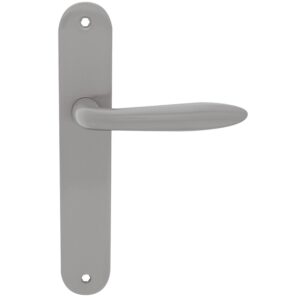 Béquille double aluminium sur plaque acier type Egée fintion nickel mat Condamnation - CADAP - 656587