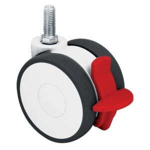 Roulette pivotante à blocage polyamide fixation à tige filetée type 5925 UAP, Ø 75 mm, charge 80 kg - Tente - 258525