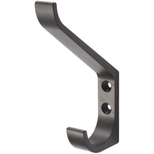 Patère porte-manteaux 2 têtes en aluminium hauteur 135 mm - finition noir mat - HERMETA - 467021