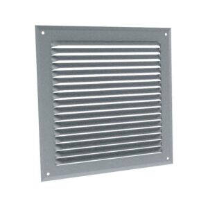 Grille d'aération en applique à auvent à visser GA AN en aluminium anodisé argent en 210 x 210 mm - ANJOS - 640221
