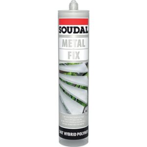 Colle métal polymère METAL FIX, coloris gris brillant pailleté, cartouche de 290ml - SOUDAL - 610226
