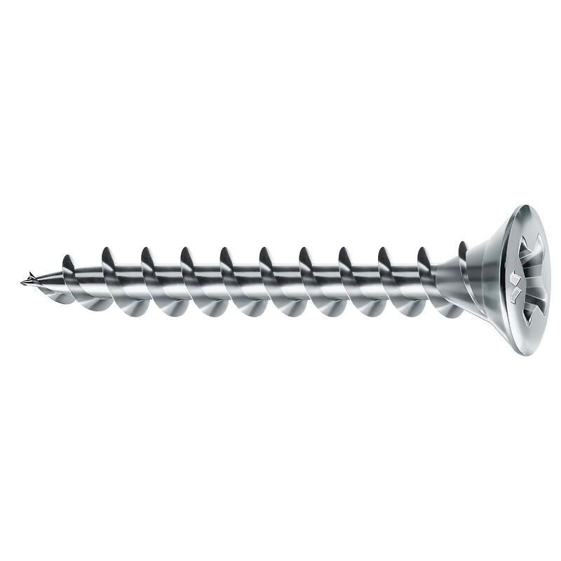 Vis pour profilés tête fraisée Phillips acier chromi blanc entièrement filetées Framex Pvc, Ø 4,3 mm, L 25 mm, 1000 pi - MUSTAD - 588680