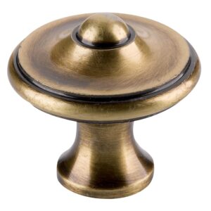 Bouton rond rustique Ø 30 mm acier finition vieux laiton - DUBOIS - 667429