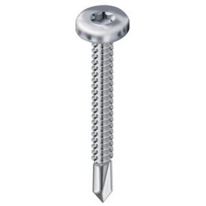 Vis autoperceuses tête cylindrique empreinte Torx acier zingué blanc entièrement filetées, 3,5x22mm boîte de 500 pièces - VISWOOD - 639696