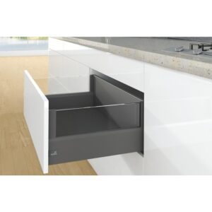 Kit complet tiroir ArciTech à casseroles avec DesignSide profil H126 mm paroi arrière H250 mm anthracite longueur 550 mm - HETTICH - 429472