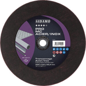 Disque de tronçonnage pro MC acier inox pour MCS 350A Ø350 x 3 x 25,4 mm - SIDAMO - 125547