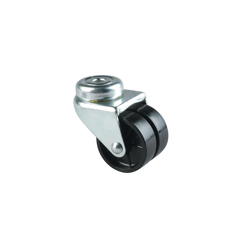 Roulette pivotante jumelée fixation à oeil bandage polyamide pour charges légères, diamètre 50 mm, charge 60 kg, type 2970 UOO - Tente - 258378