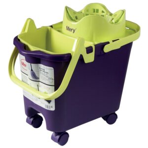 Seau automatique à roulettes multi-usages pour serpillières à frange, capacité 14 litres - - 447014