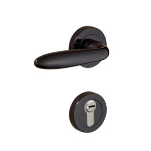 Béquille double laiton sur rosace ligne Aster fintion noir velours - DCG - 105859