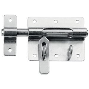 Verrou de box avec porte-cadenas en zingué blanc à pêne Ø 18 mm - Bourg Industries - 125519