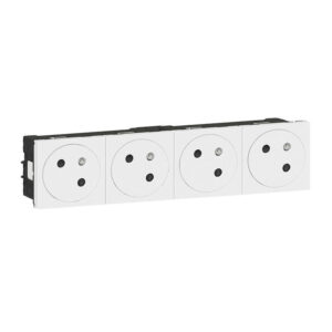 Prise multi supports programme Mosaic 4x2P+T à 45° bornes automatiques 8 modules blanc - Legrand - 357764