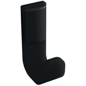 Crochet porte-peignoir 1 tête à fixer Alur noir mat en aluminium plié thermolaqué - PELLET - 109902