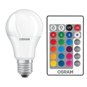 Lampe LED E27 RGB 9,4W / 806 lm avec télécommande - Osram - 630596