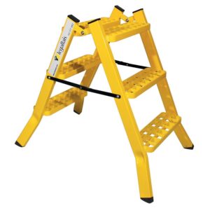 Marchepied aluminium double marche Millau ES, 3 marches, hauteur de travail maxi 2,65 m - LEGALLAIS - 517882