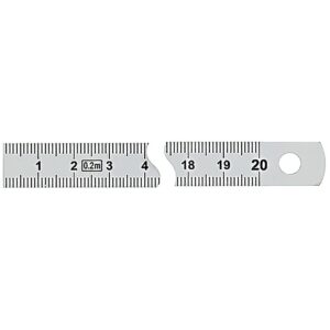 Réglet flexible inox chromé - 500 mm - 13x0,5 mm - recto mm, verso 1/2 mm - WILMART - 279617
