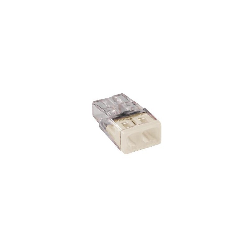 Bornes de connexion automatique 2273 pour fils rigides 2x0,5-2,5 mm² transparent/blanc boîte de 100 pièces - Wago - 458249