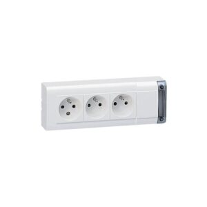 Multiprise fixable avec bloc 3 prises 2P+T sans cordon - longueur 208 mm - Legrand - 362090