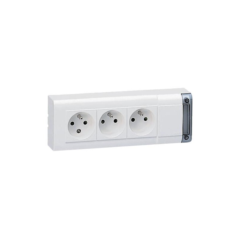 Multiprise fixable avec bloc 4 prises 2P+T sans cordon - longueur 253 mm - Legrand - 362097 – Image 2