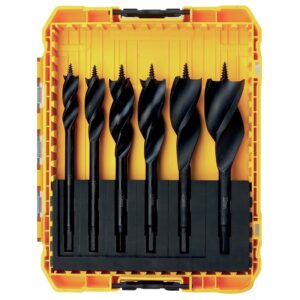 Coffret TOUGHCASE de 6 mèches à bois 3 pointes Extrême composition Ø : 13, 16, 20, 22, 25, 32mm - DEWALT - 118008