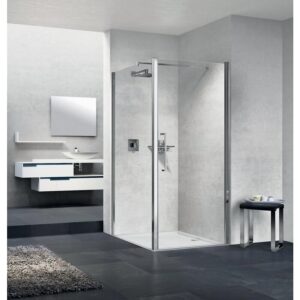Paroi fixe Young 87 verre clair profilé silver - NOVELLINI - 329786