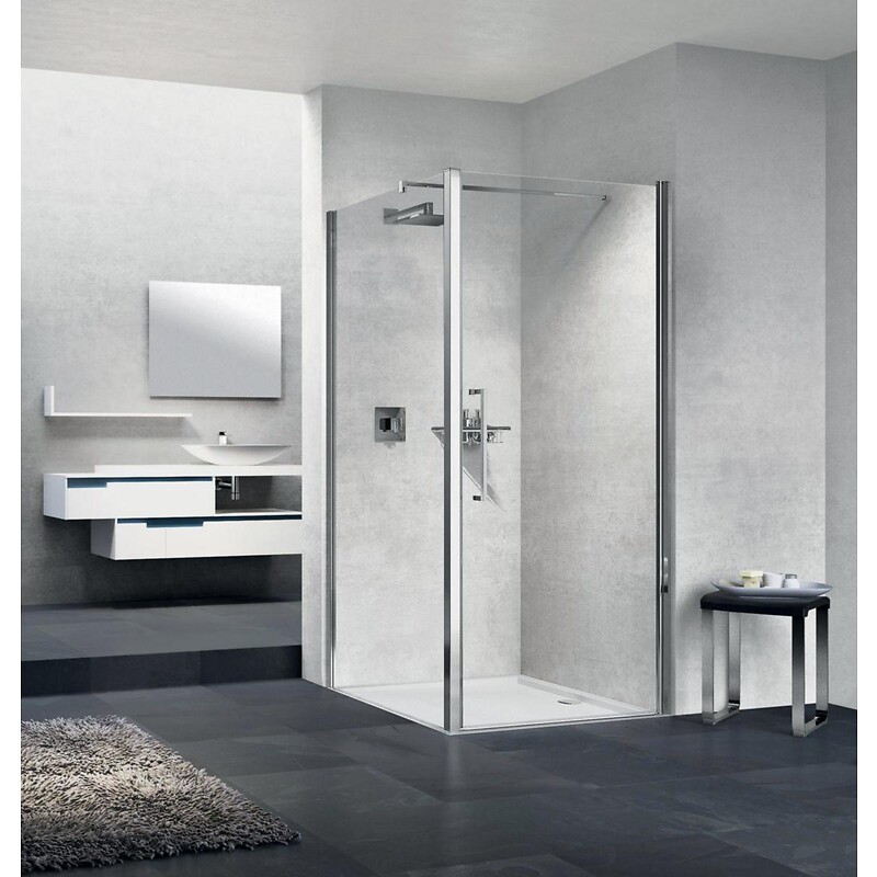 Paroi fixe Young 77 verre clair profilé silver - NOVELLINI - 329779
