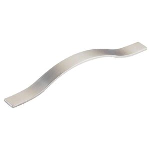 Poignée plate courbe entraxe 128 mm zamak nickelé mat aspect inox - - 573427