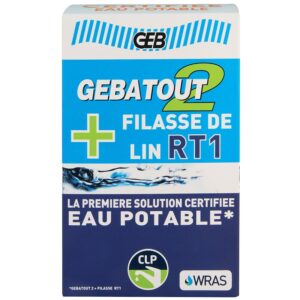 Pack Gebatout2 + Filasse RT1, 500g de pâte et 80g de filasse, étanchéité des raccords filetés certifiée eau potable - GEB - 697684