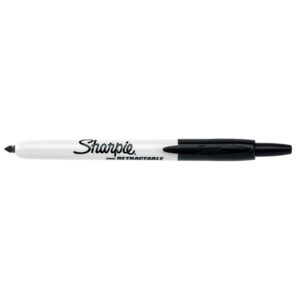 Marqueur permanent Sharpie® RT rétractable pointe fine 1mm coloris noir - Sharpie - 113311