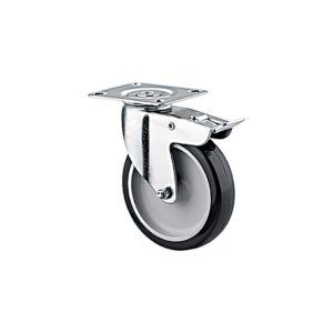 Roulette pivotante polypropylène à blocage avec fixation à platine pour collectivités type 1477 PAO, diamètre 75 mm, charge 60 kg - Tente - 258749