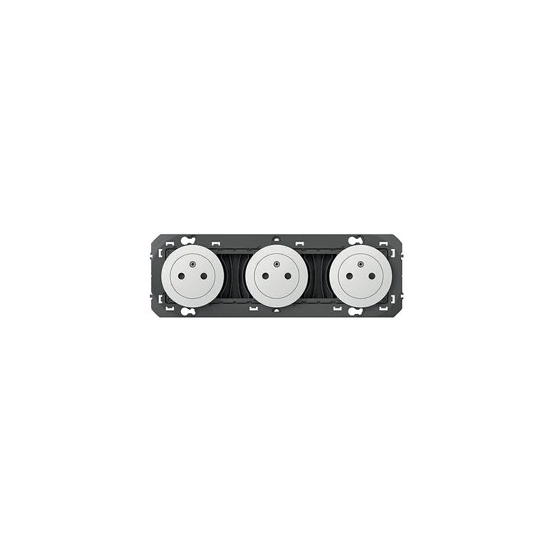 Triple prise de courant 2P+T Surface dooxie 16 A précâblé blanc - Legrand - 632983