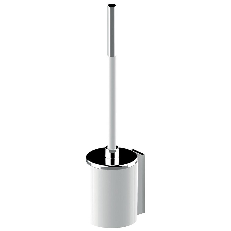 Porte-balayette mural avec brosse de toilette Onyx Duo White - AKW - 632080