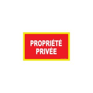 Rectangle d'interdiction rigide haute visibilité avec contour jaune fluo, 330 x 200 mm "Propriété privée" - NOVAP - 598410