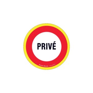Disque rouge d'interdiction rigide, haute visibilité avec contour jaune fluo, diamètre 300 mm "Privé" - NOVAP - 598354