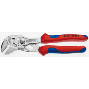 Pince-clé 150 mm - Gainage bi-matière - Finition chromée - Mâchoires striées - Capacité 27mm - KNIPEX - 186468