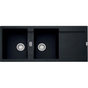 Évier de synthèse Maris Fragranit+ 1160x50 mm 2 cuves + 1 égouttoir teinte Onyx - MRG621 - FRANKE - 101124