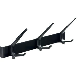 Patères sur lice 863 - 3 patères double tête - en aluminium - finition noir mat - longueur 410 mm - HERMETA - 467056