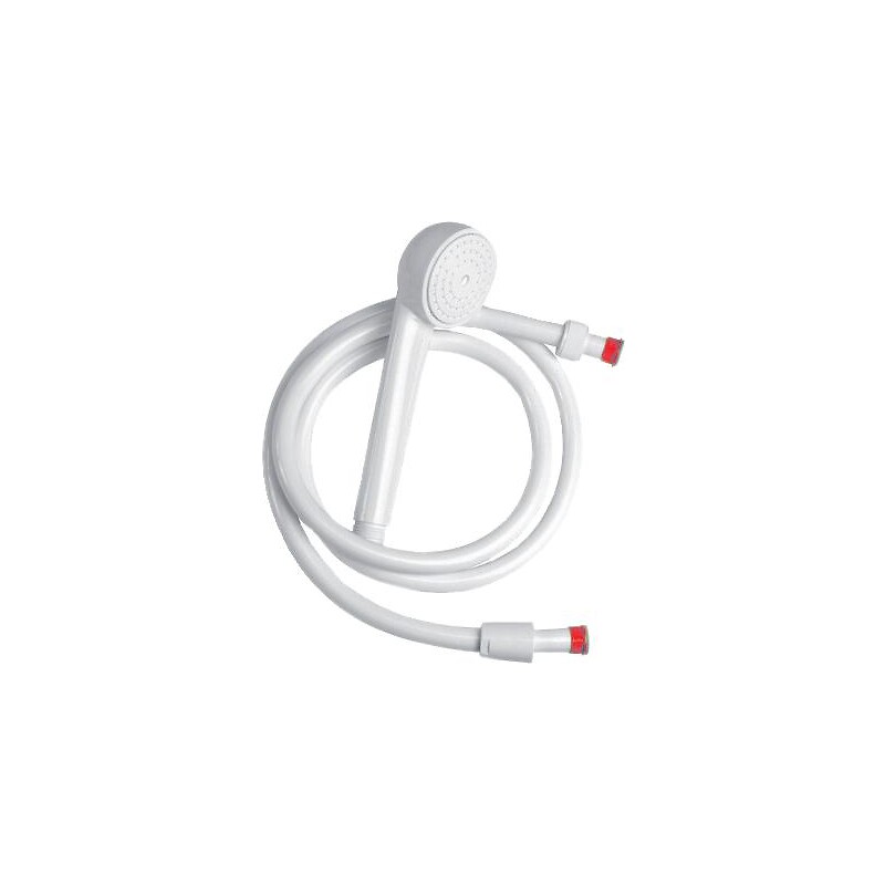 Kit de douche Dame pour hôpitaux avec douchette blanche 1 jet et flexible PVC blanc à repère vert jetable 1,50 m - LEGALLAIS - 727412 – Image 4