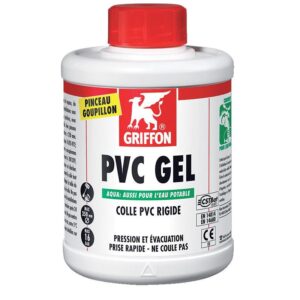 Colle PVC gel aqua pour PVC rigide dans des installations d'évacuation ou sous pression eau potable pot de 250ml - GRIFFON - 289389