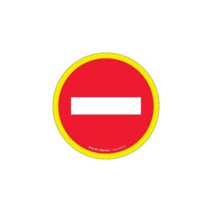Disque rouge d'interdiction rigide, haute visibilité avec contour jaune fluo, diamètre 300 mm "Sens interdit" - NOVAP - 598368